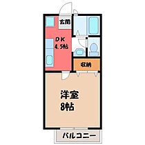 栃木県宇都宮市野沢町（賃貸アパート1DK・2階・27.08㎡） その2