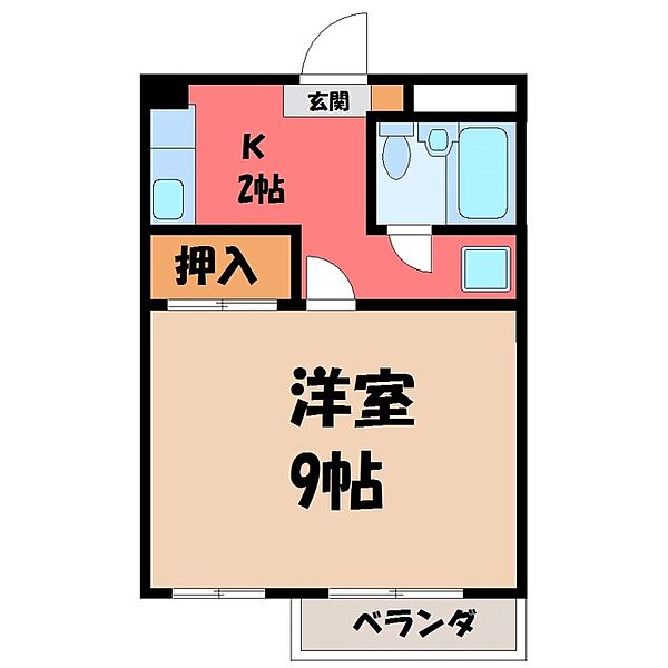 栃木県宇都宮市塙田4丁目(賃貸一戸建1K・2階・28.98㎡)の写真 その1