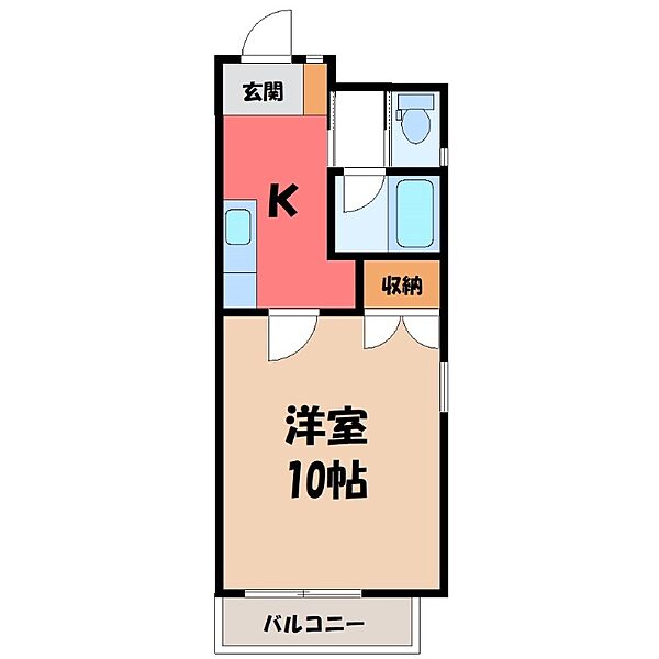 栃木県宇都宮市南大通り4丁目(賃貸マンション1K・1階・30.60㎡)の写真 その2