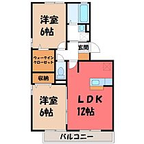 栃木県宇都宮市簗瀬4丁目（賃貸アパート2LDK・1階・56.30㎡） その2