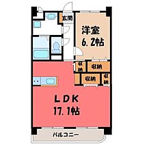 栃木県宇都宮市石井町（賃貸マンション1LDK・3階・55.51㎡） その2