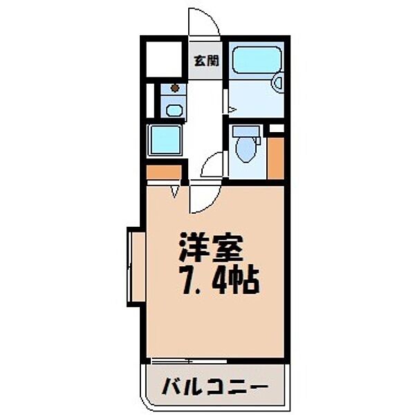 栃木県宇都宮市岩曽町(賃貸マンション1K・4階・21.00㎡)の写真 その2