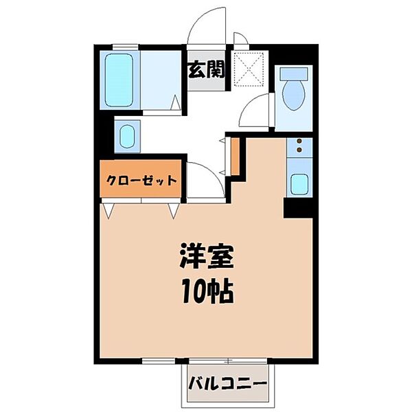 栃木県宇都宮市下栗1丁目(賃貸アパート1K・1階・29.25㎡)の写真 その2