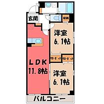 栃木県栃木市柳橋町（賃貸マンション2LDK・2階・55.15㎡） その2