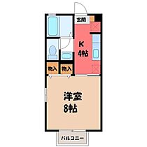 グリーンヒル K  ｜ 栃木県小山市神鳥谷5丁目（賃貸アパート1K・2階・26.93㎡） その2