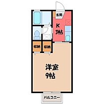 栃木県小山市犬塚1丁目（賃貸アパート1K・1階・26.71㎡） その2