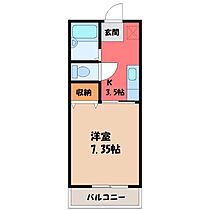 栃木県宇都宮市桜2丁目（賃貸アパート1K・2階・24.28㎡） その2