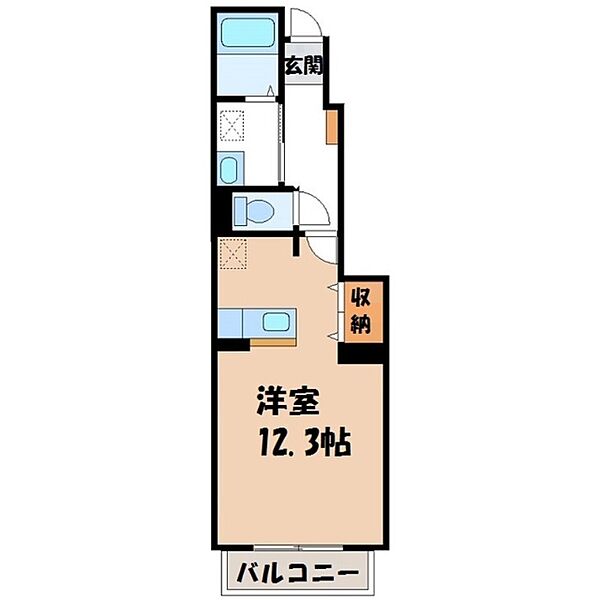 栃木県宇都宮市清住3丁目(賃貸アパート1K・1階・33.15㎡)の写真 その2