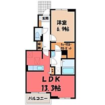 栃木県栃木市箱森町（賃貸アパート1LDK・1階・49.39㎡） その2