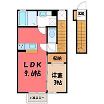 栃木県栃木市国府町（賃貸アパート1LDK・2階・36.30㎡） その2