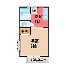 栃木県栃木市今泉町2丁目（賃貸アパート1DK・1階・23.77㎡） その2