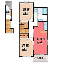 茨城県筑西市下川島（賃貸アパート2LDK・2階・57.22㎡） その2