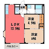 栃木県栃木市大宮町（賃貸アパート2LDK・2階・52.99㎡） その2