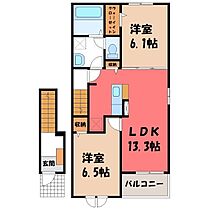 栃木県栃木市神田町（賃貸アパート2LDK・2階・59.58㎡） その2