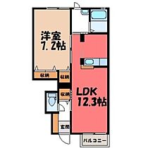 栃木県栃木市日ノ出町（賃貸アパート1LDK・1階・45.50㎡） その2