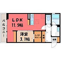 栃木県宇都宮市平松本町（賃貸アパート1LDK・1階・37.69㎡） その2