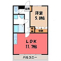 栃木県小山市大字羽川（賃貸アパート1LDK・1階・44.00㎡） その2