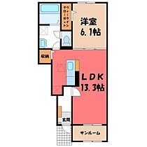 茨城県筑西市門井（賃貸アパート1LDK・1階・50.05㎡） その2