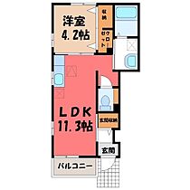 栃木県小山市神山1丁目（賃貸アパート1LDK・1階・37.76㎡） その2