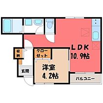 栃木県下野市石橋（賃貸アパート1LDK・1階・37.07㎡） その2