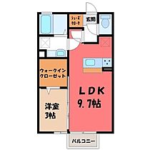 茨城県結城市川木谷1丁目（賃貸アパート1LDK・1階・33.39㎡） その2