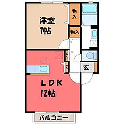 JR東北本線 雀宮駅 バス20分 横川西小学校前下車 徒歩4分