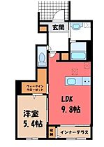 栃木県宇都宮市下栗町（賃貸アパート1LDK・1階・44.33㎡） その2