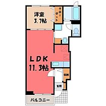 栃木県宇都宮市下栗1丁目（賃貸アパート1LDK・1階・37.13㎡） その2