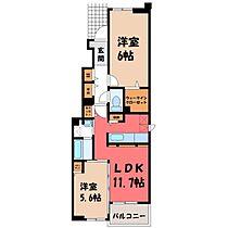 栃木県栃木市箱森町（賃貸アパート2LDK・1階・54.43㎡） その2