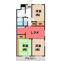 栃木県小山市大字小山（賃貸マンション3LDK・4階・60.00㎡） その2