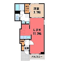 栃木県栃木市箱森町（賃貸アパート1LDK・1階・37.13㎡） その2