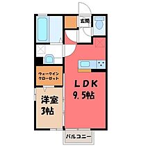 栃木県小山市城北1丁目（賃貸アパート1LDK・2階・33.61㎡） その2