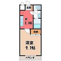 栃木県宇都宮市中岡本町（賃貸アパート1K・1階・29.75㎡） その2