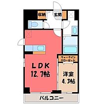 栃木県宇都宮市簗瀬2丁目（賃貸アパート1LDK・2階・44.50㎡） その2