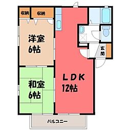 コーポ・ナカミカワ 2LDKの間取図画像