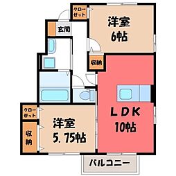 グランソシエA 2LDKの間取図画像