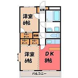 プレミール 2DKの間取図画像