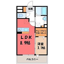 フォンテーヌ 1LDKの間取図画像