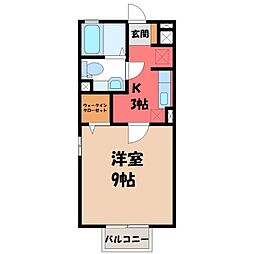 ハニーコートC 1Kの間取図画像