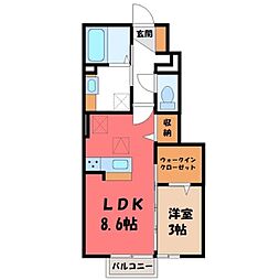 シェーナ 1LDKの間取図画像
