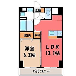 ベラルーチェA 1LDKの間取図画像