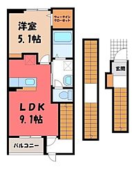 ロイヤル鈴 J 1LDKの間取図画像