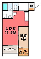 Villa Poire 1LDKの間取図画像