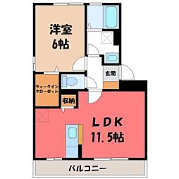 グランボヌール 1LDKの間取図画像