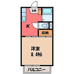 コーポ・セレクション 1Kの間取図画像