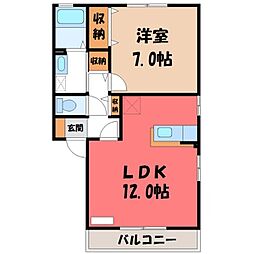 ヴィラエスポワールC 1LDKの間取図画像