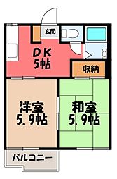 コーポファミリー 2Kの間取図画像