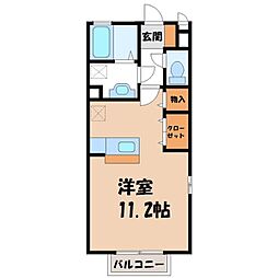メゾンベール2 ワンルームの間取図画像