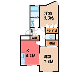 COURTVILLAGE今泉 2Kの間取図画像