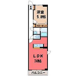 プリムローズ 1LDKの間取図画像